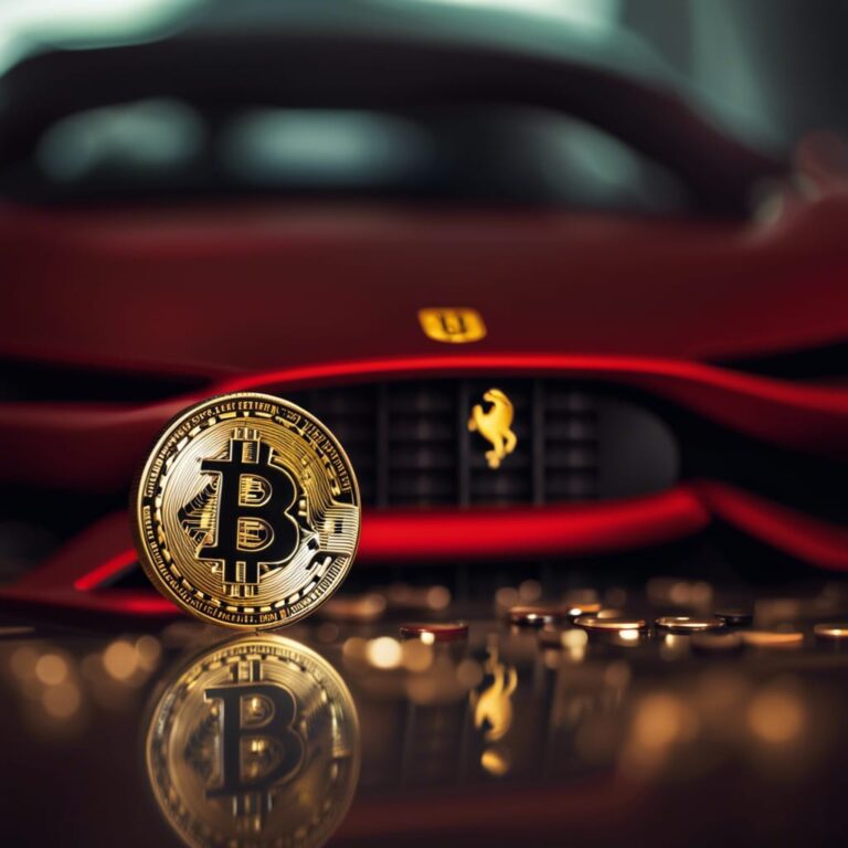 A red car with bitcoin
